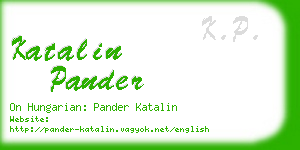 katalin pander business card